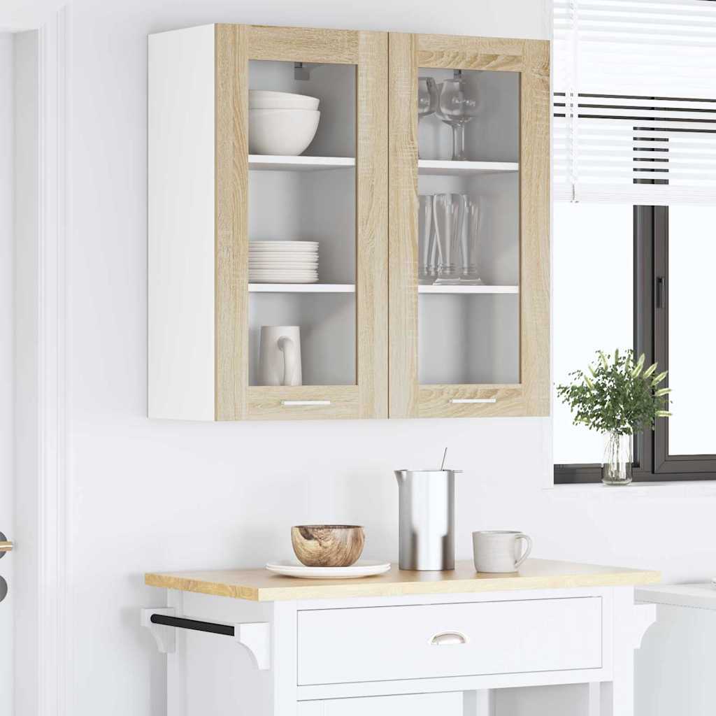 Hanging Cabinet with Door Riga 2 pcs Sonoma Oak 40 x 31 x 80 cm